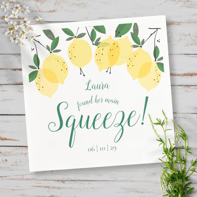 Serviette En Papier Fête de mariage de Main Squeeze Lemons (Créateur téléchargé)