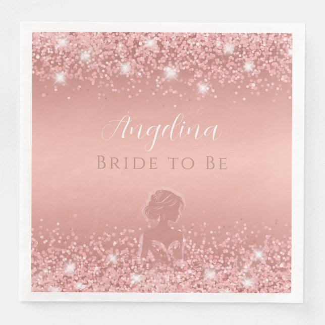Serviette En Papier Fête de mariage élégante rose gold luxueuse et sci (Devant)