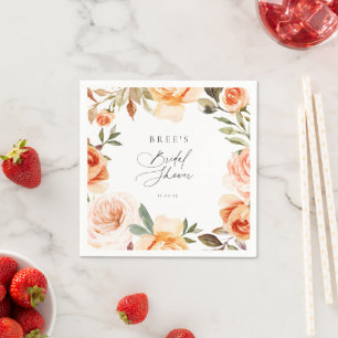 Serviette En Papier Fête de mariage Floral Automne Terne