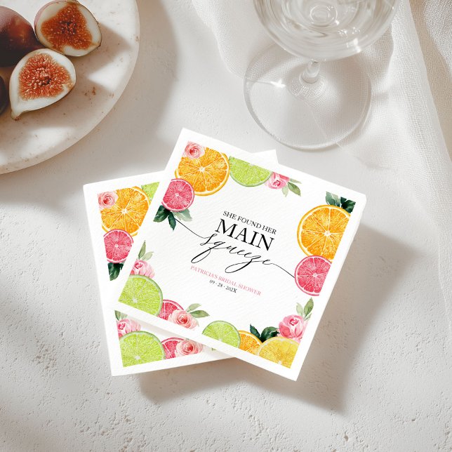 Serviette En Papier Fête de mariage floral et citrique, le chouchou (Créateur téléchargé)