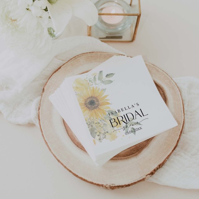 Serviette En Papier Fête de mariage floral moderne tournesol (Créateur téléchargé)