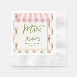 Serviette En Papier Fête de mariage Floral Rose Fraîchement Retirée du
