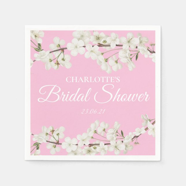 Serviette En Papier Fête de mariage Floral White Blossom (Devant)