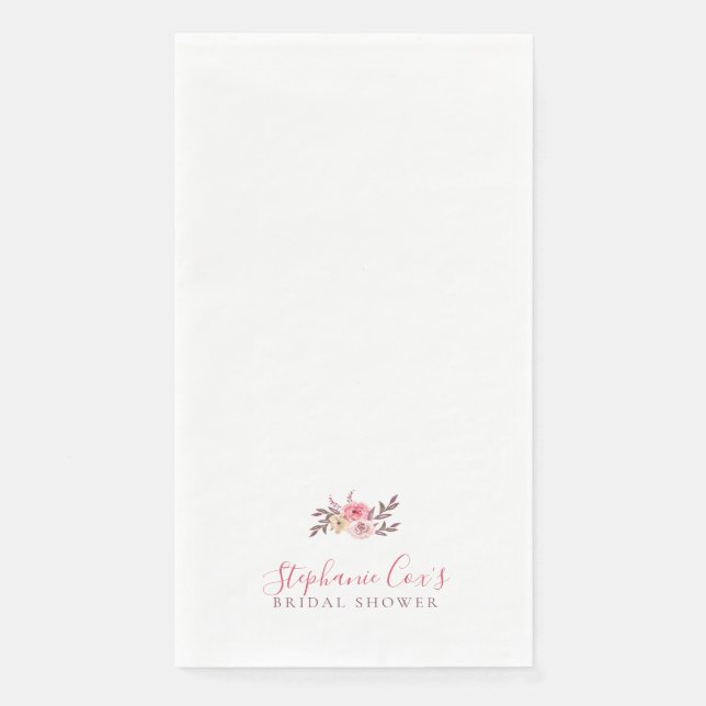 Serviette En Papier Fête de mariage florale moderne (Devant)