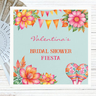Serviette En Papier Fête de Mariage Florale Rose Colorée Bleue Fiesta