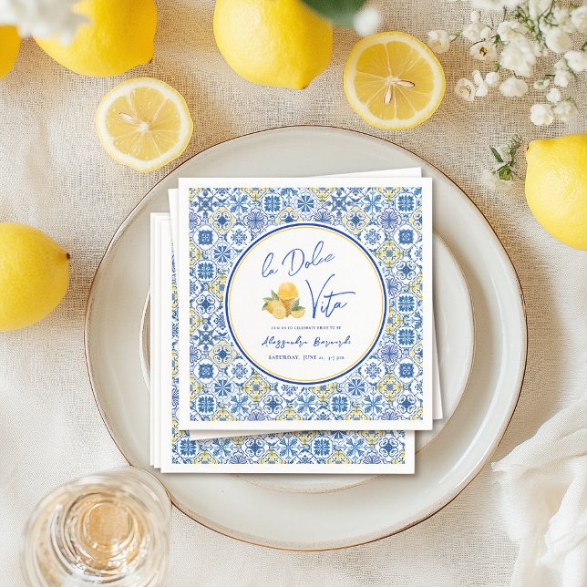 Serviette En Papier Fête de mariage italien en été Méditerranéen (Créateur téléchargé)