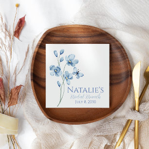 Serviette En Papier Fête de Mariage Personnalisée Fleur Sauvage Bleu P