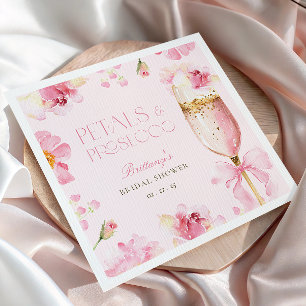Serviette En Papier Fête de mariage Prosecco aux pétales de rose rose