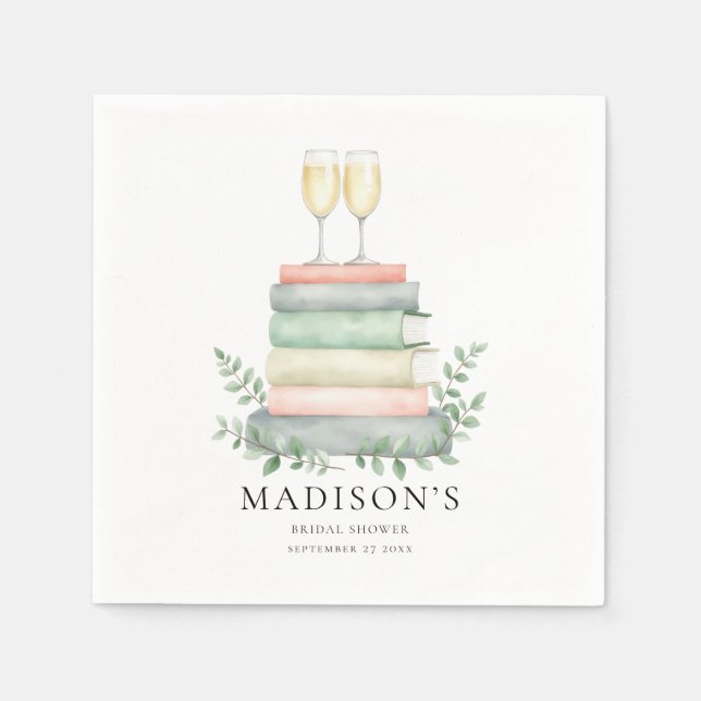 Serviette En Papier Fête de Mariage Prosecco 'Un Nouveau Chapitre Livr (Devant)