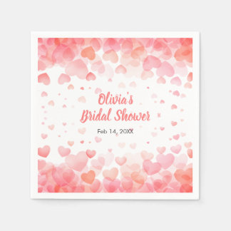 Serviette En Papier Fête de mariage rose et rouge L'amour est dans l'a