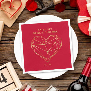 Serviette En Papier Fête de mariage Saint-Valentin Cœur géométrique