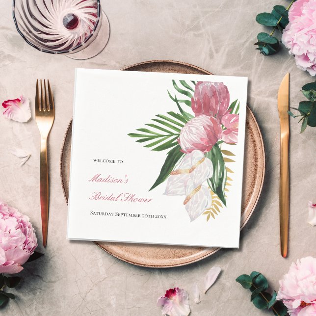 Serviette En Papier Fête de Mariage Tropical Paradisiaque (Créateur téléchargé)