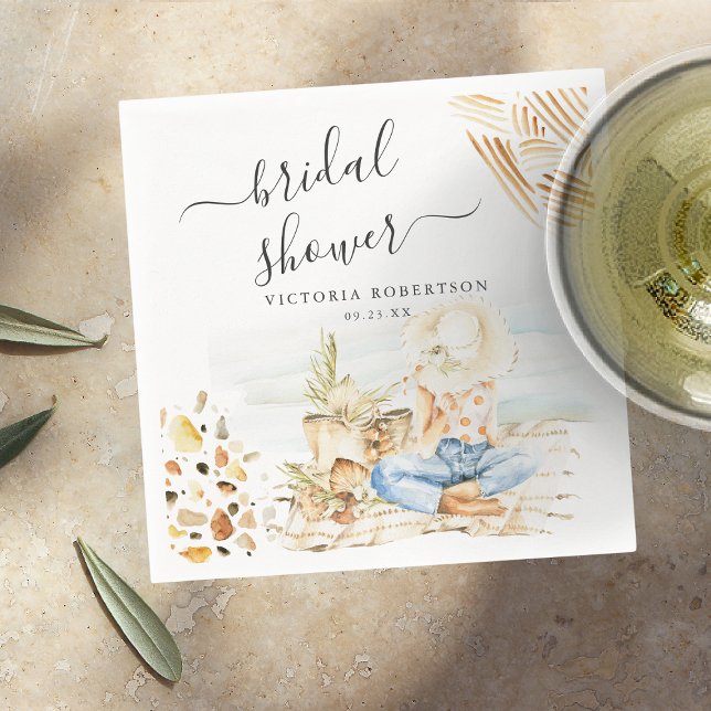 Serviette En Papier Fête de Mariage Tropicale sur la Plage (Créateur téléchargé)