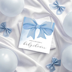 Serviette En Papier Fête de naissance bébé arc en aquarelle bleu pouss