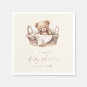 Serviette En Papier Fête de naissance bohème ourson neutre