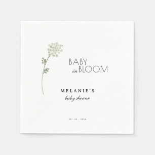 Serviette En Papier Fête de naissance de bébé floral en fleurs