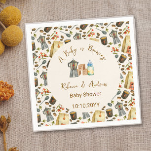 Serviette En Papier Fête de Naissance de Bébé : Un Bébé se Prépare 