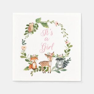 Serviette En Papier Fête de naissance de fille en forêt, Fête de naiss
