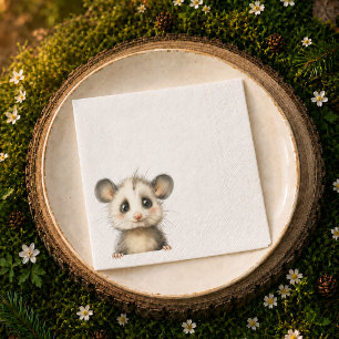 Serviette En Papier Fête de naissance de l'opossum forestier • Neutre