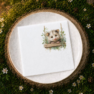 Serviette En Papier Fête de naissance de l'opossum forestier • Neutre