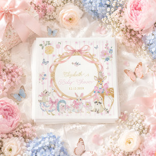 Serviette En Papier Fête de naissance fille Animaux Bois Fantaisie