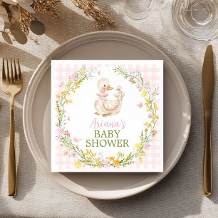 Serviette En Papier Fête de naissance Fille Silly Goose Rose