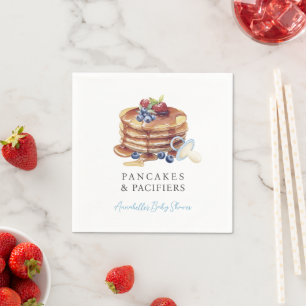 Serviette En Papier Fête de naissance garçon Gingham Bleu 'Crêpes & Té