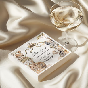 Serviette En Papier Fête de naissance genre neutre Boho Safari Animaux