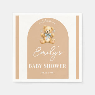 Serviette En Papier Fête de naissance ourson en peluche personnalisé