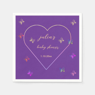 Serviette En Papier Fête de naissance Papillon Cœur Rose fille
