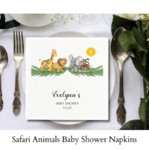Serviette En Papier Fête de naissance sur le thème des animaux de la s