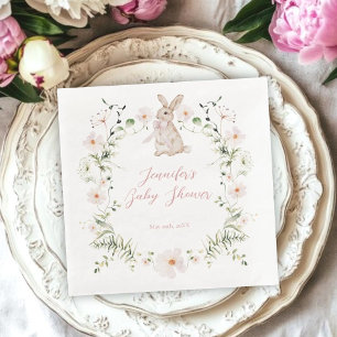 Serviette En Papier Fête de naissance Sweet Meadow Bunny & Wildflowers