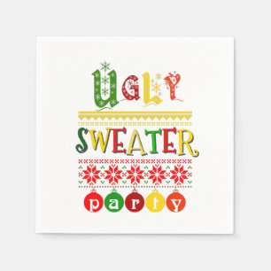 Serviette En Papier Fête de Noël avec un pull moche de Noël