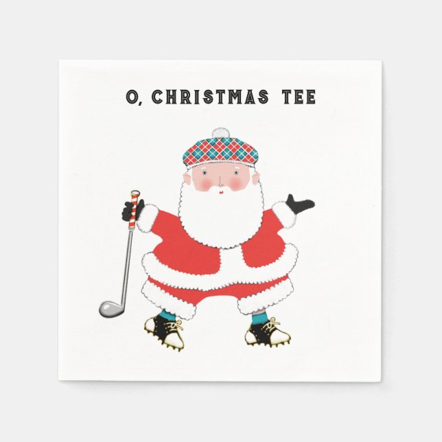 Serviette En Papier Fête de Noël de golf (Devant)