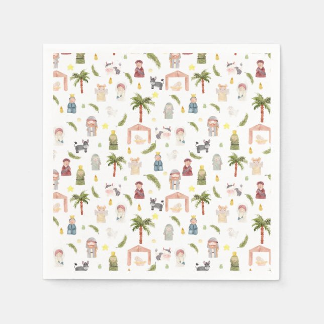 Serviette En Papier Fête de Noël de la Nativité (Devant)