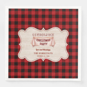 Serviette En Papier Fête de Noël de la sériole Rouge Buffalo Bois