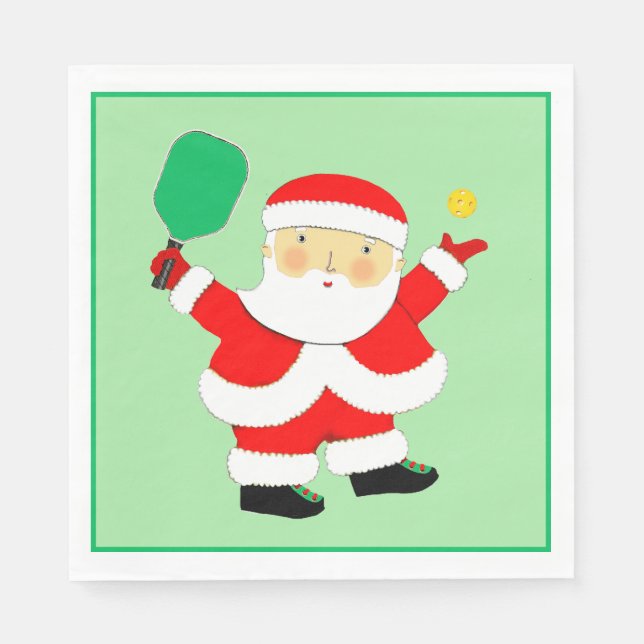 Serviette En Papier Fête de Noël de Pickball (Devant)