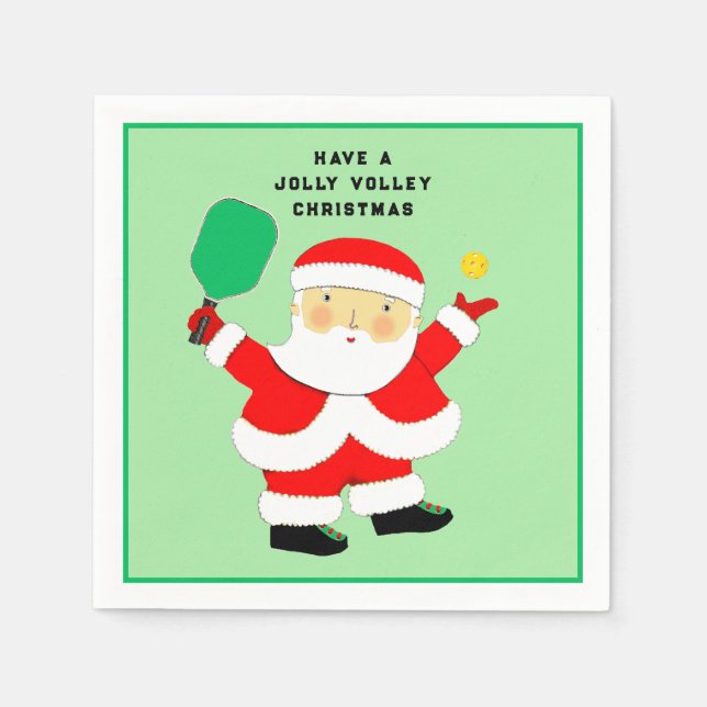Serviette En Papier Fête de Noël de Pickball (Devant)