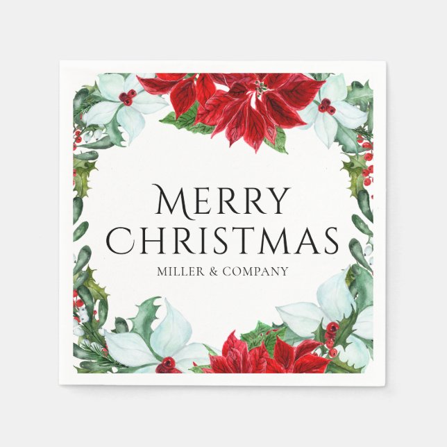 Serviette En Papier Fête de Noël d'entreprise Fête de Noël moderne (Devant)