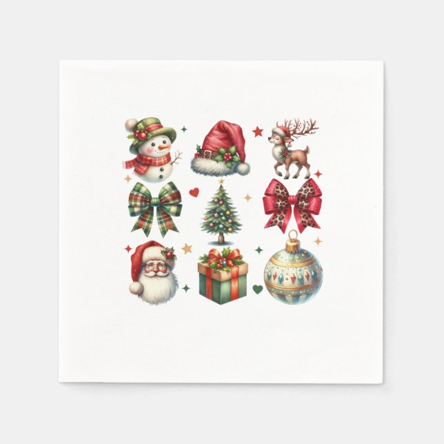 Serviette En Papier Fête de Noël du cadeau de Noël (Devant)