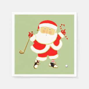 Serviette En Papier Fête de Noël du golf