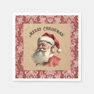 Serviette En Papier Fête de Noël du Père Noël Vintage rétro