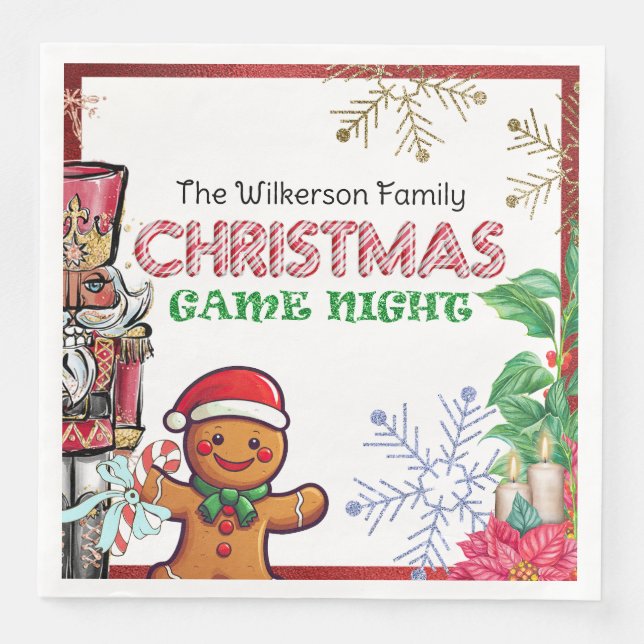 Serviette En Papier Fête de Noël Jeu de Nuit (Devant)