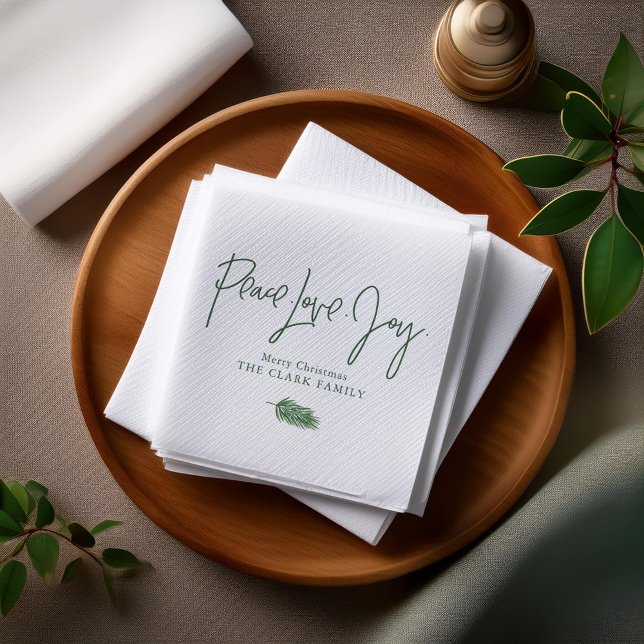 Serviette En Papier Fête de Noël "Peace Love Joy" (Créateur téléchargé)