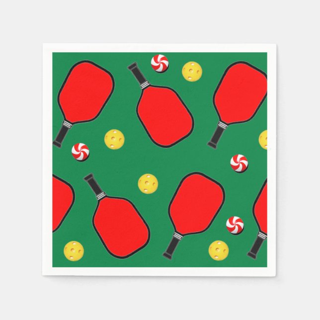 Serviette En Papier Fête de Noël Pickball (Devant)