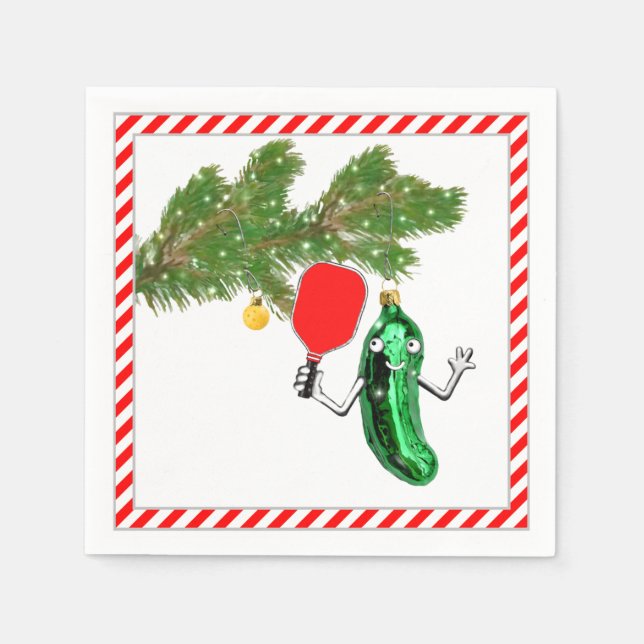 Serviette En Papier Fête de Noël Pickball (Devant)