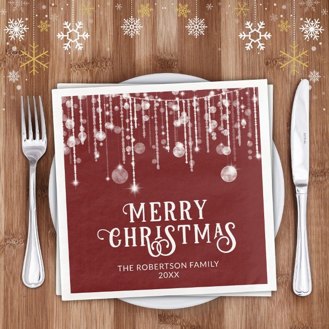 Serviette En Papier Fête de Noël rouge Bourgogne (Créateur téléchargé)