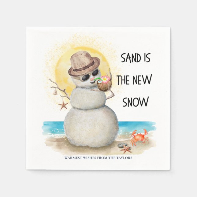 Serviette En Papier Fête de Noël Tropical Sandman Beach (Devant)