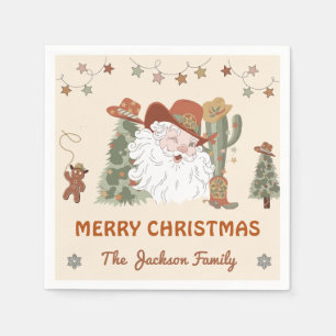 Serviette En Papier Fête de Noël Western Père Noël