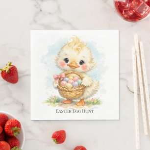 Serviette En Papier Fête de Pâques avec un adorable caneton